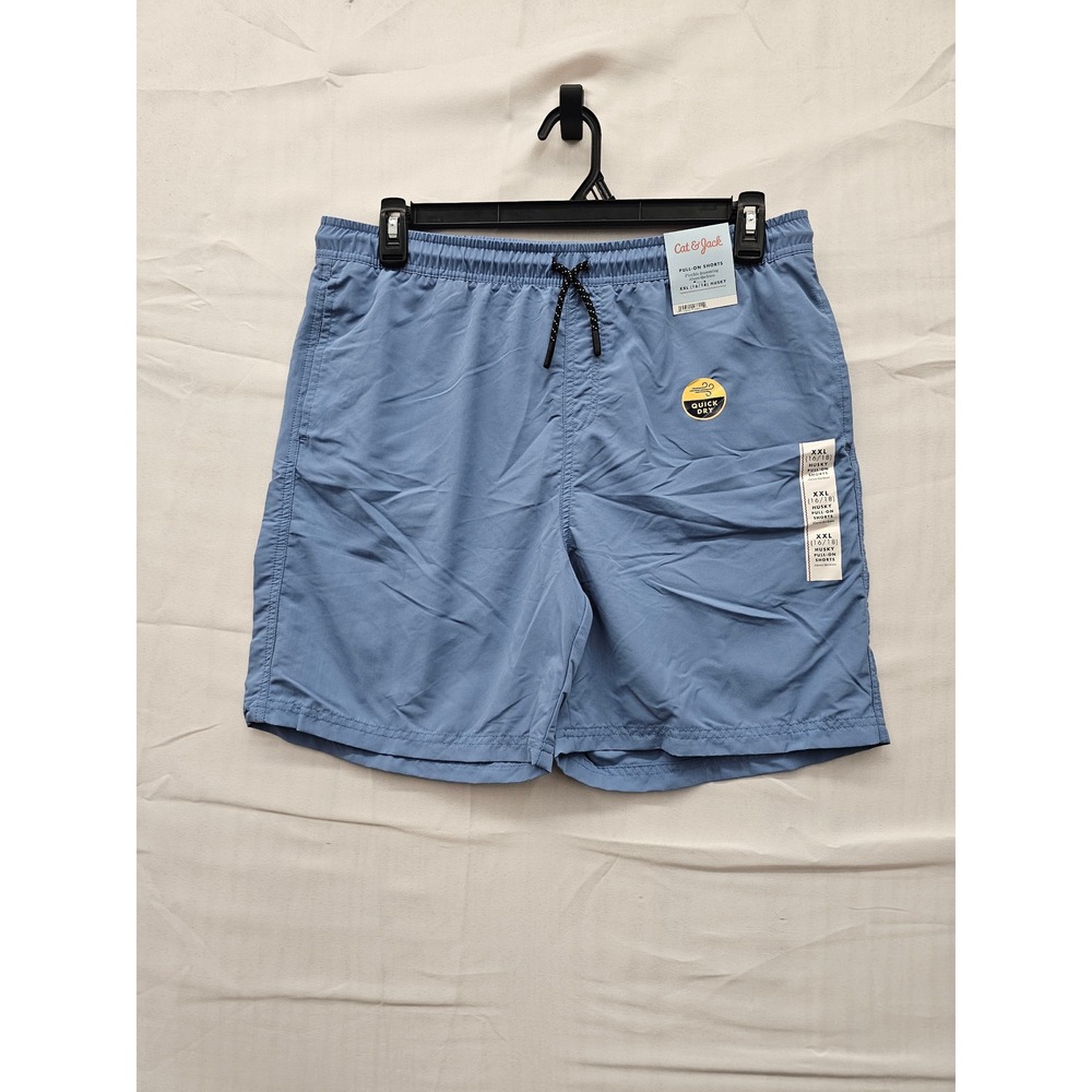 Cat & Jack‎ Girls XXL 16/18 Husky Blue Pull-On Shorts Quick Dry UPF 50+ New